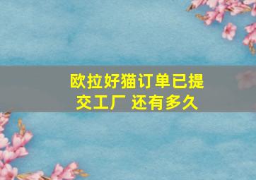 欧拉好猫订单已提交工厂 还有多久